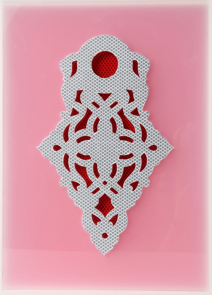 Colleen Quigley Reflecting White on red 2015-min