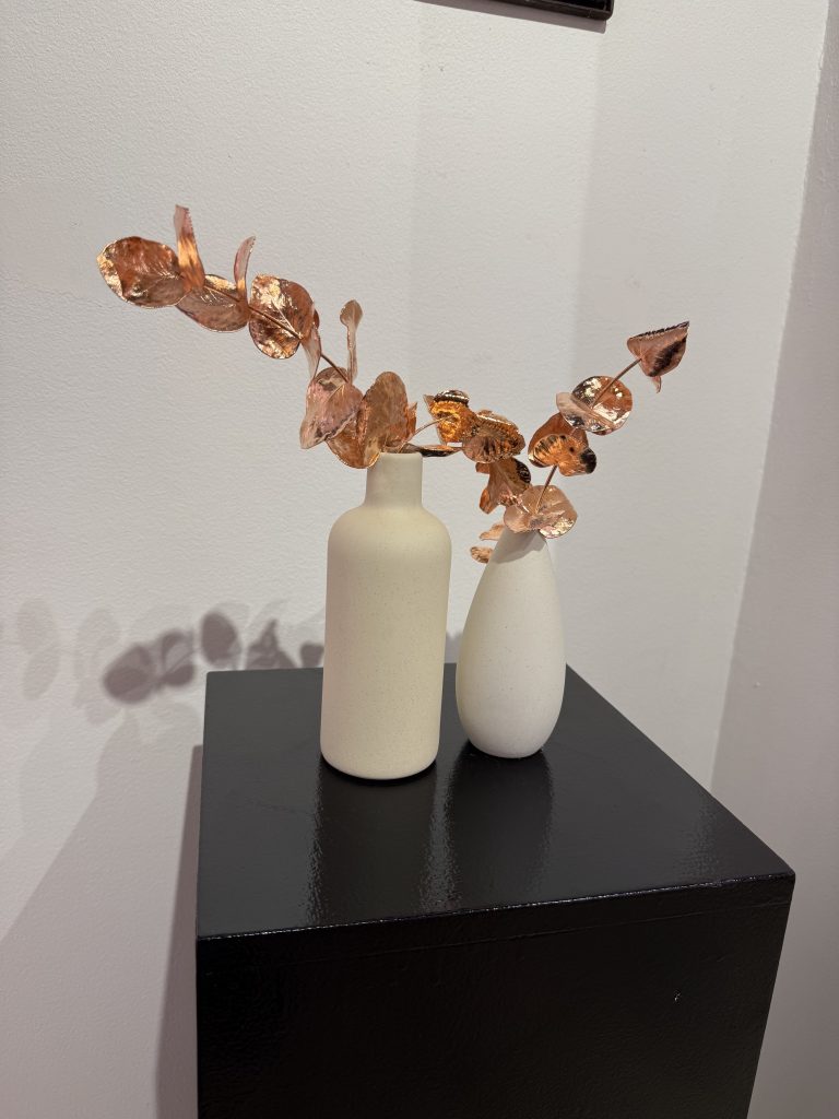 AB-82-image,Organic Extrusion of Hope I & II, 2025 Nanocrystaline copper, Ceramic Vase 25 cm