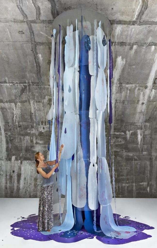 ED-036-image,Mysterium Esse Revelandum, 2014 Synthetic foil, fragments of x-ray & drawings 500 x 250 cm