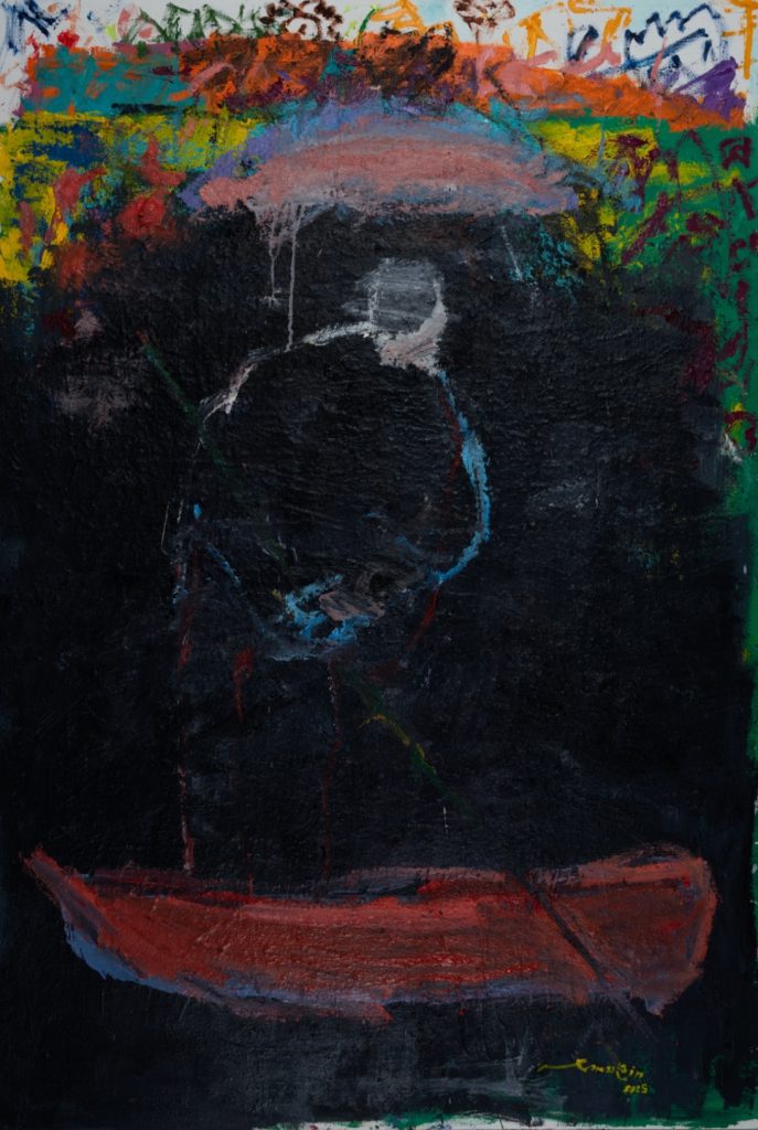 HAM-308-image,Solitude in the City, 2025 Oil on Canvas 120 x 180 cm