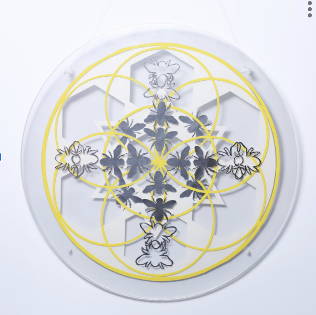 HMS-014-image,i am the envy of the garden, 2021 paper cut drawing 61 cm diameter