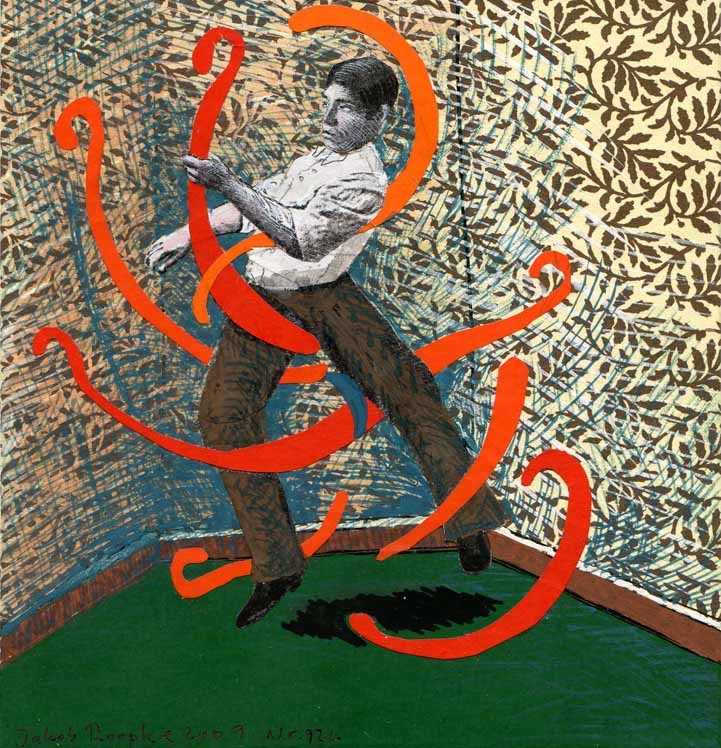 JR-13-image,Coll Nr 922, 2009 signed dated and numbered gouache on cardboard, mixed media 13 x 12 cm