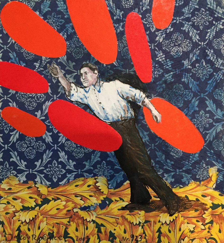 JR-28-image,Coll Nr 923, 2009 signed dated and numbered gouache on cardboard, mixed media 13 x 12 cm