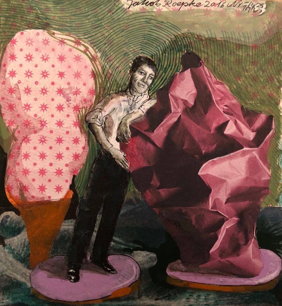 JR-33-image, cover pho,Coll Nr 1453, 2016 gouache on cardboard, mixed media 13 x 12 cm