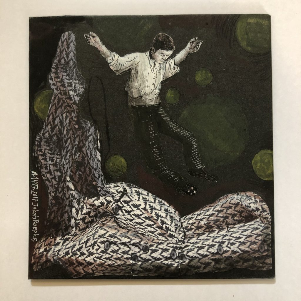 JR-45-image,Nr 1497, 2017 Signed & dated front and back gouache on cardboard, mixed media 13 x 12 cm