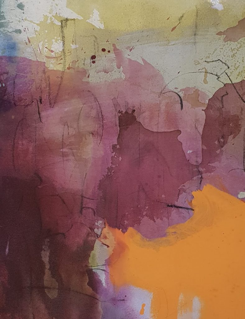 RK-039-image,Escarpment, 2018 Acrylic, Ink on Canvas 110 x 90 x 7 cm