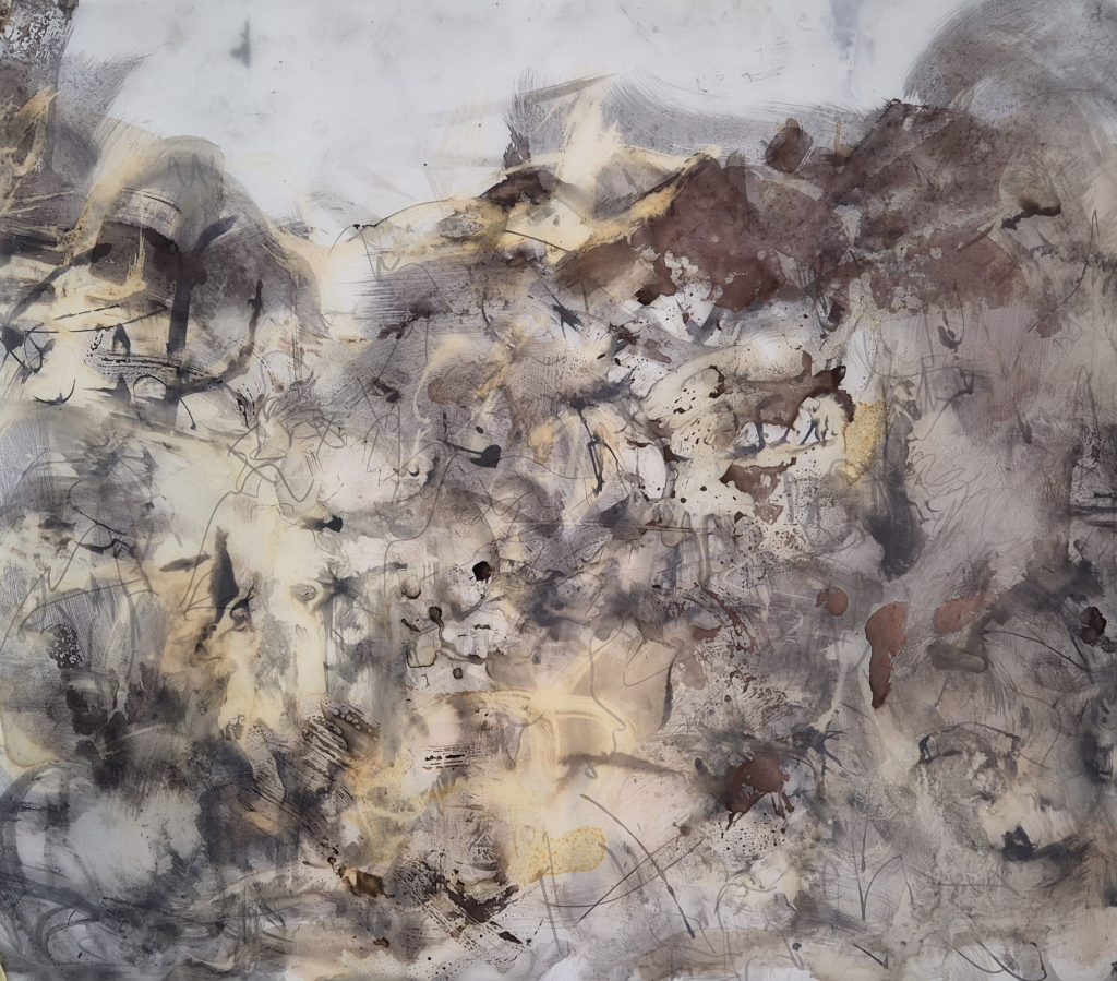 RK-127-image,Paintings Of Nowhere , 2025 Ink, Acrylic & Oil on Drafting Film 49 x 57 cm