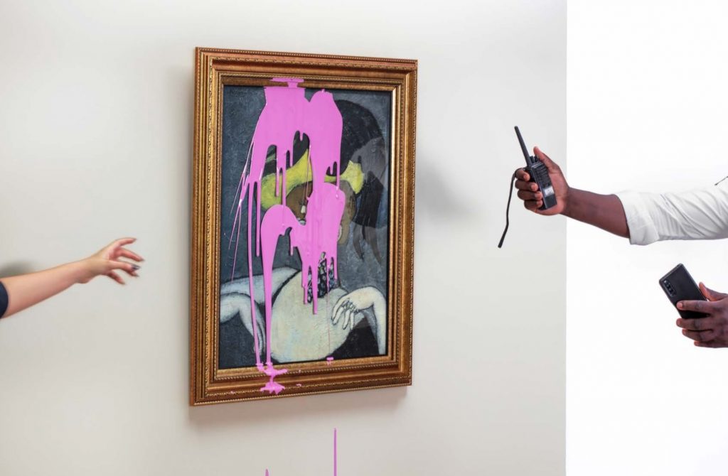 TS-028-image,Pink ( Attack on L'hetaire , Pablo Picasso, Museum of Fine Arts Montreal , 2025 ) , 2025 Duratrans Lightbox 105 x 70 x 6 cm 1 5