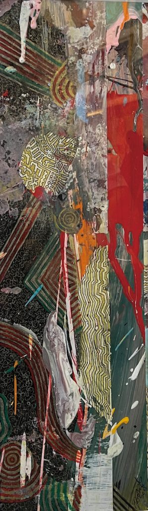 YT-38-image,oriental 2, 2021 Yes acrylic paint, paper, pen H420mm W120mm